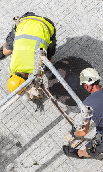 Detalle unión andamio multidireccional